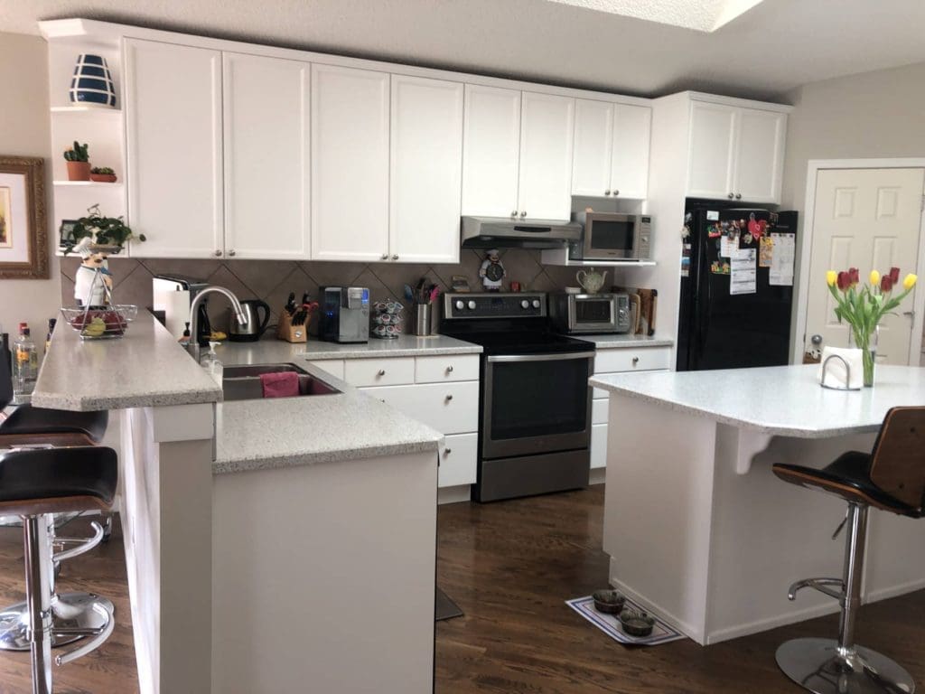 Modern stylish white painted kitchen