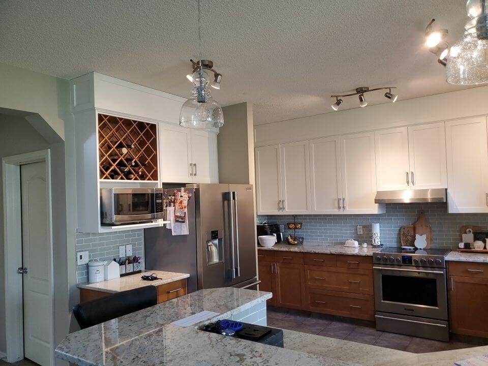 SW Calgary modern two-tone white painted kitchen