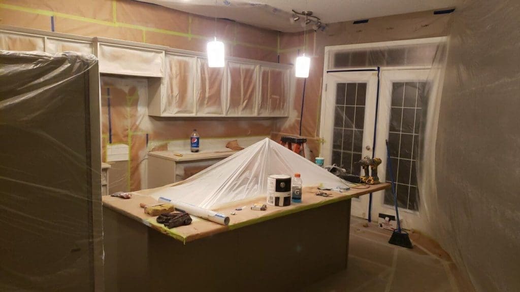 SE Calgary kitchen fully prepped and primed, ready for colour