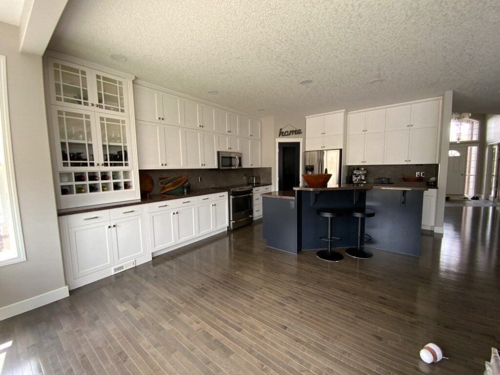 Red Cabinets Repainted Two Tone after 1