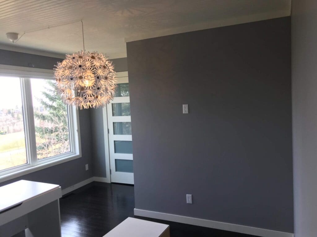 Purple Room Repainted Grey after 5