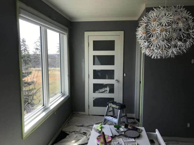 Purple Room Repainted Grey after 7