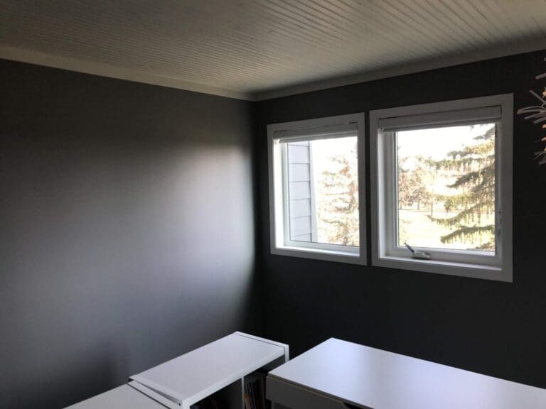 Purple Room Repainted Grey after 2