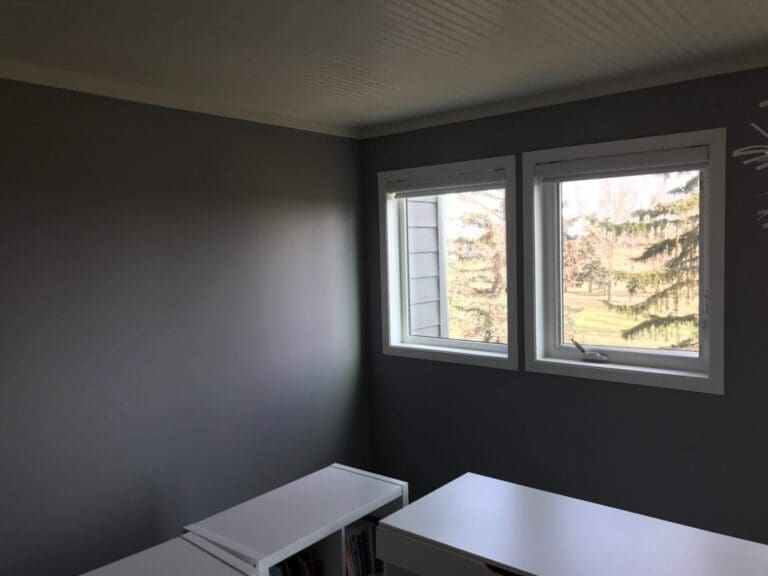 Purple Room Repainted Grey after 3