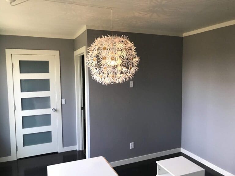 Purple Room Repainted Grey after 6