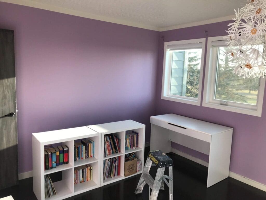 Purple Room Repainted Grey before 4