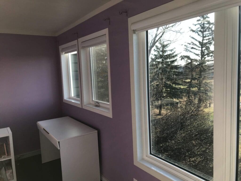 Purple Room Repainted Grey before 3