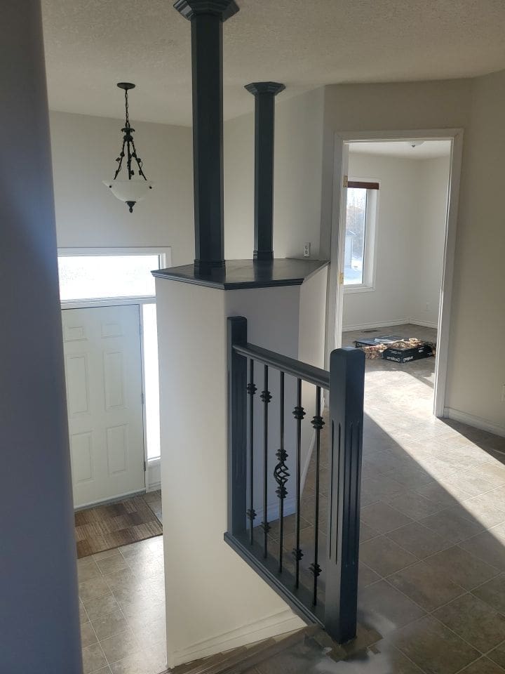Orange Oak Cabinets Painted Two Tone after 19