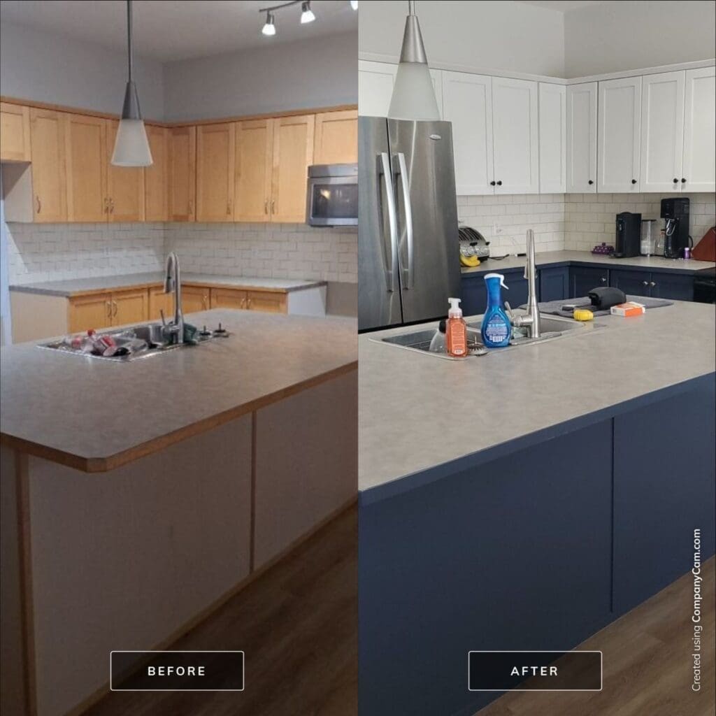 maple cabinetry painted after 1