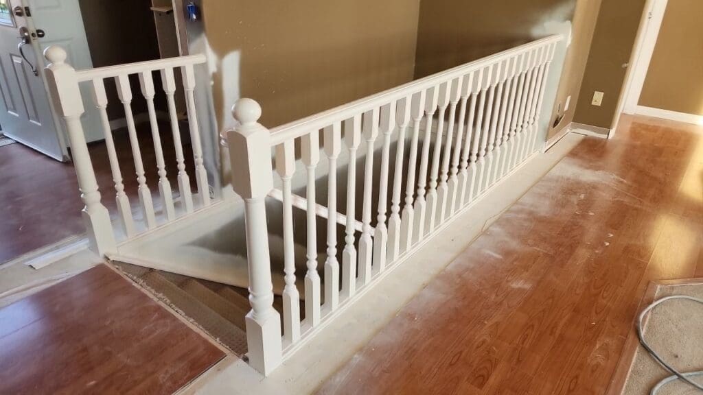 banister rail painting after 3