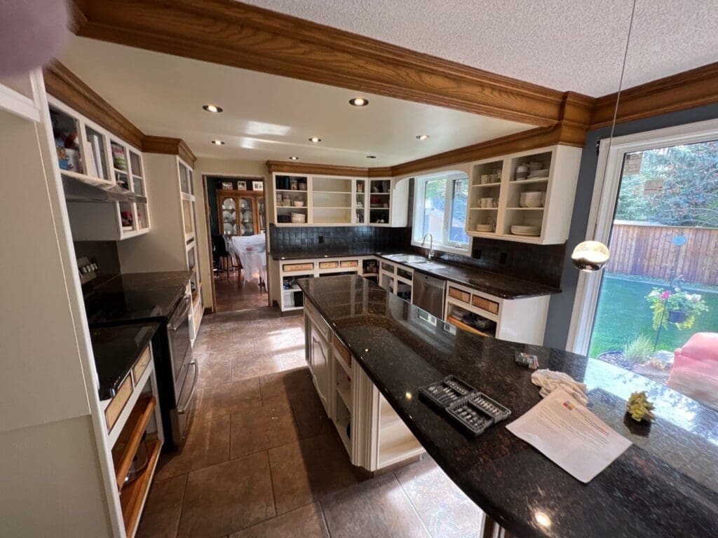 Oak Cabinetry Painted White after 7