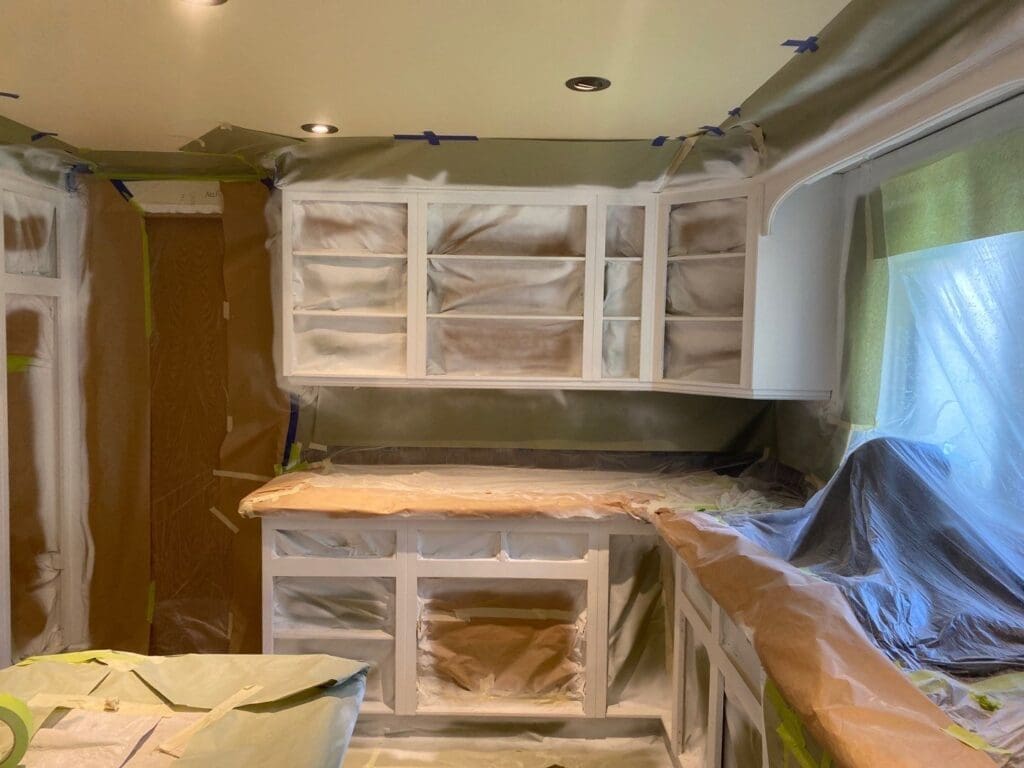 Oak Cabinetry Painted White before 9