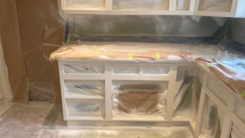Oak Cabinetry Painted White prep 7