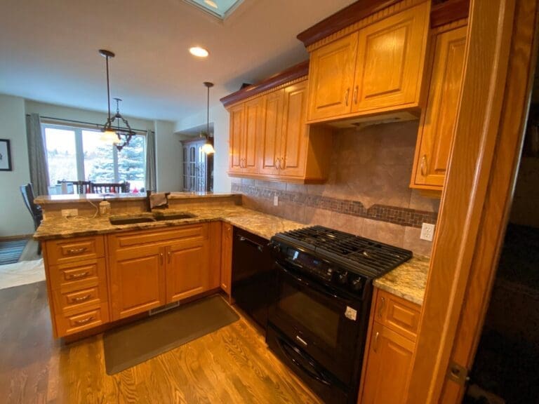 Wood Kitchen Painting White before 5