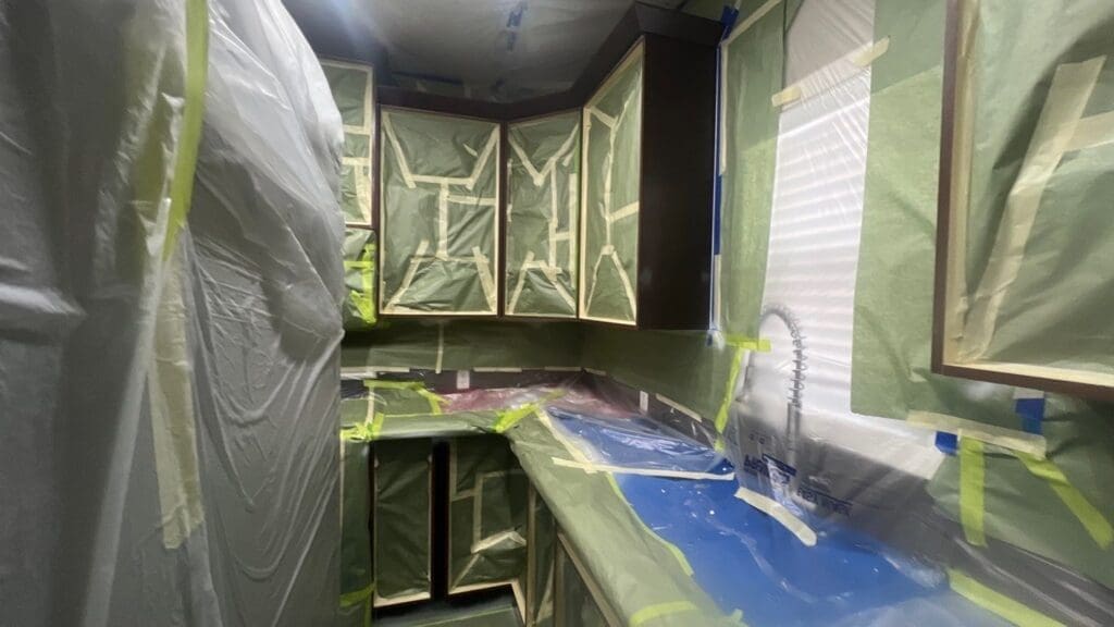 Kitchen Painted White prep 9