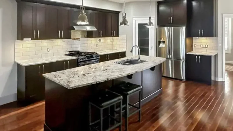 Brown cabinets before