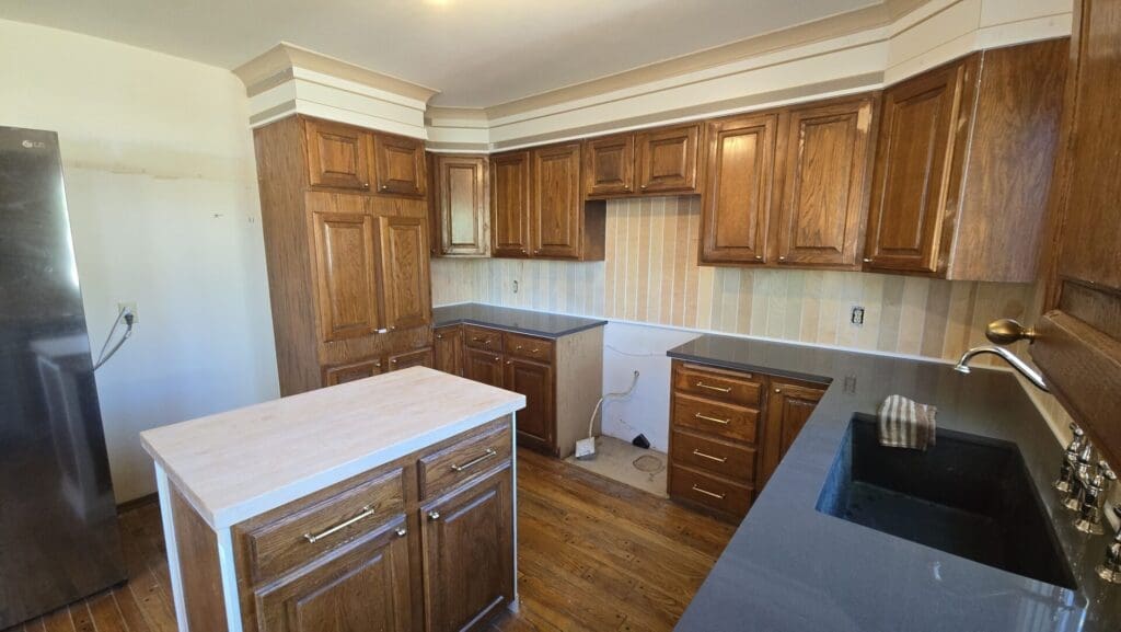 Two tone bright kitchen 13