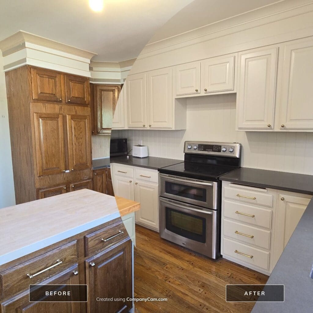 Two tone bright kitchen 6